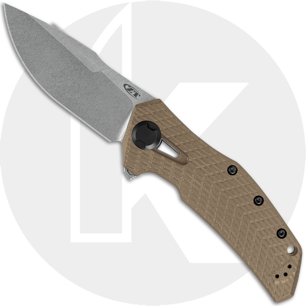 Zero Tolerance 0308 - Stonewash Modified Clip Point - Coyote Tan