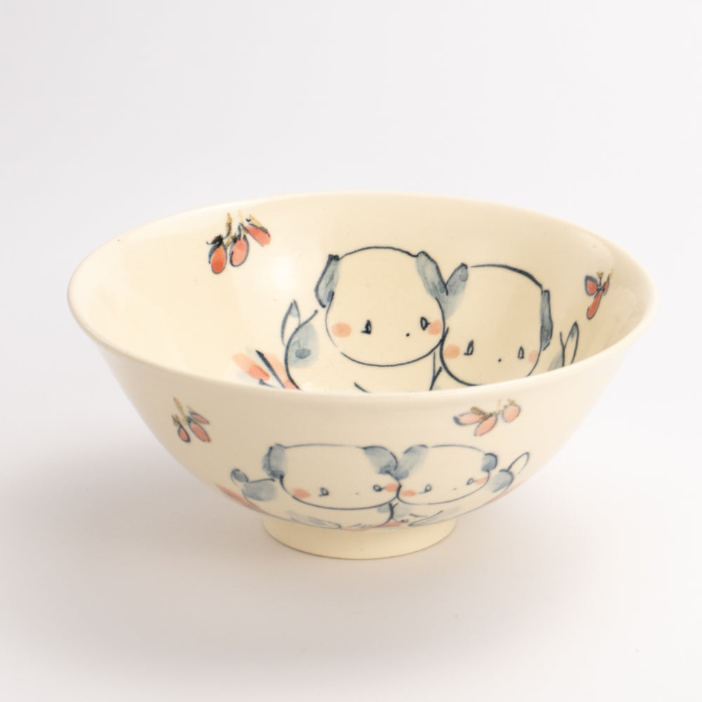 京都 清水焼】茶碗 仲良し犬D 工房咲良｜コトポッター