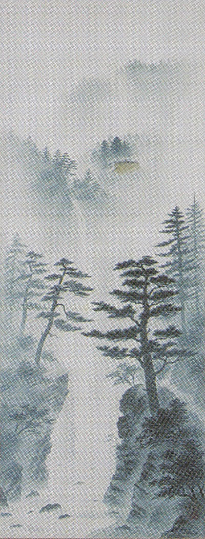 掛け軸 水墨山水 高橋健 別号晨 尺五立 【通販】