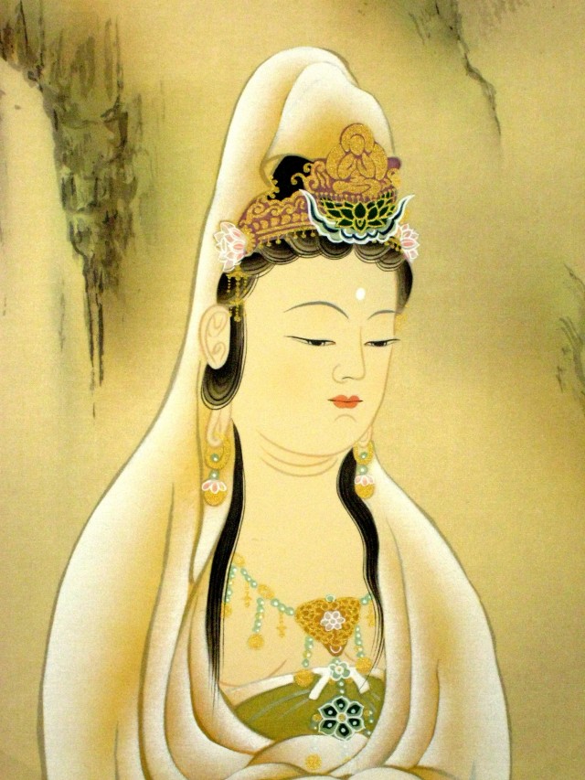 掛け軸 岩上観音◇川島玉峰（真作・新品）