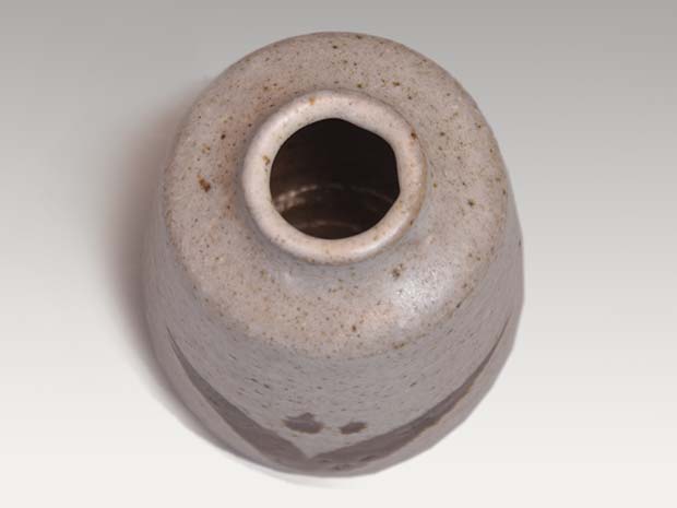 唐津焼茶入 四代 中野陶痴（作）共箱 象牙蓋 仕覆「間道」 | 古美術ささき