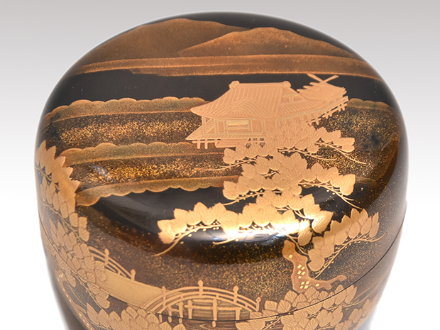 住吉蒔絵 内梨地 棗 輪島塗 曽又真山(作) 共箱 | 古美術ささき