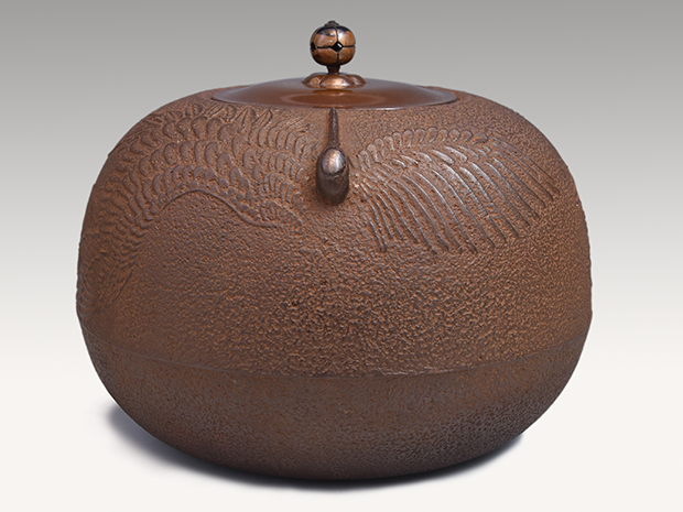 双鶴地紋 宝珠釜 和田美之助(作) 共箱 炉用 | 古美術ささき