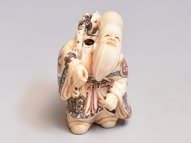 象牙製 七福神根付 銘有 | 古美術ささき