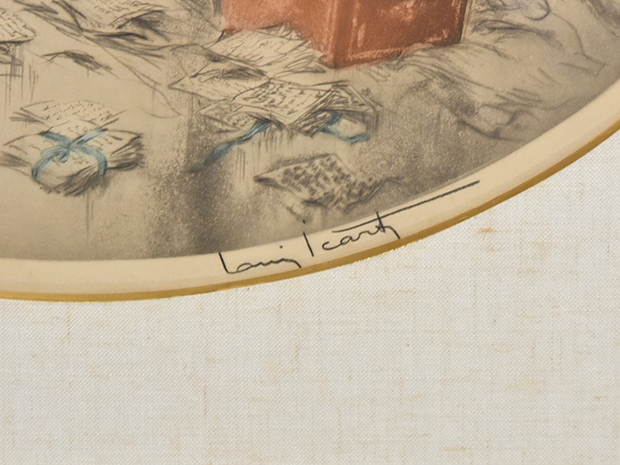 ルイ・イカール エッチング「ラブレター」サイン有 1926年 作品証明