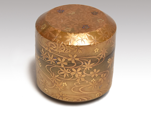 雲錦蒔絵 雪吹棗 内梨地 輪島塗 一后一兆(作) 共箱 | 古美術ささき