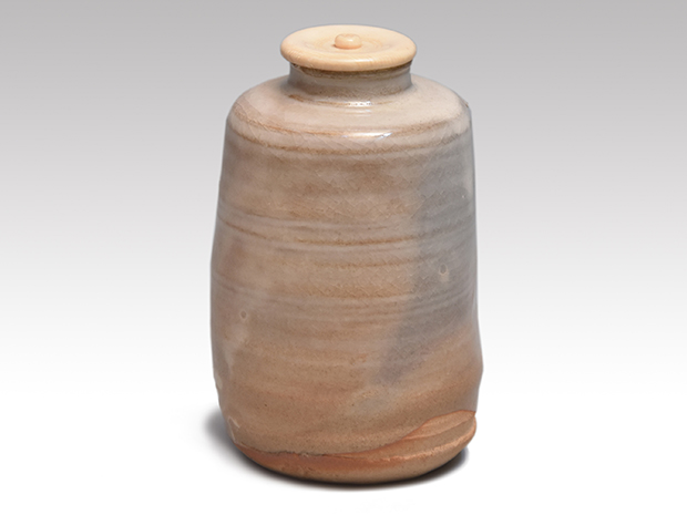 萩焼茶入 十代 三輪休和作 仕服2 共箱 | 古美術ささき