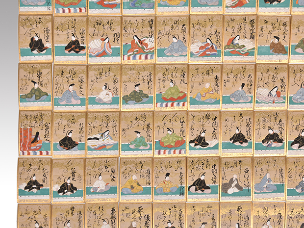 豪華鳥蒔絵箱付き 百人一首 手書き歌留多 200枚揃 江戸中期頃 | 古美術