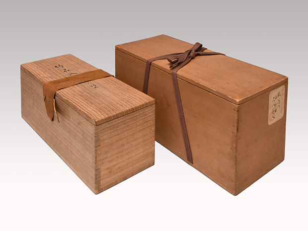 益田鈍翁(作) 竹花入(尺八) 銘「静寂」 軽井沢作 共箱 萬象庵(川部利吉