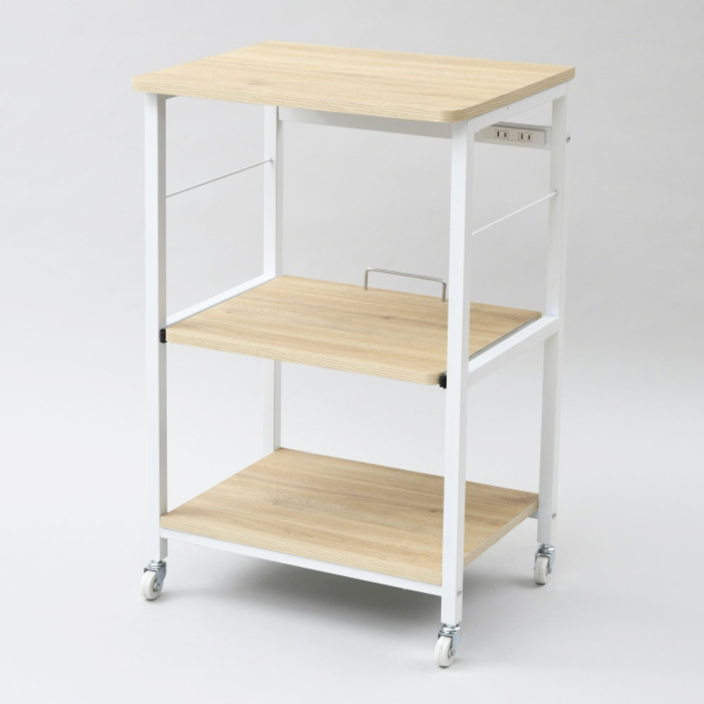 レンジラックワイドロー トルレオ ホワイト/ナチュラル 約幅57.5X奥行