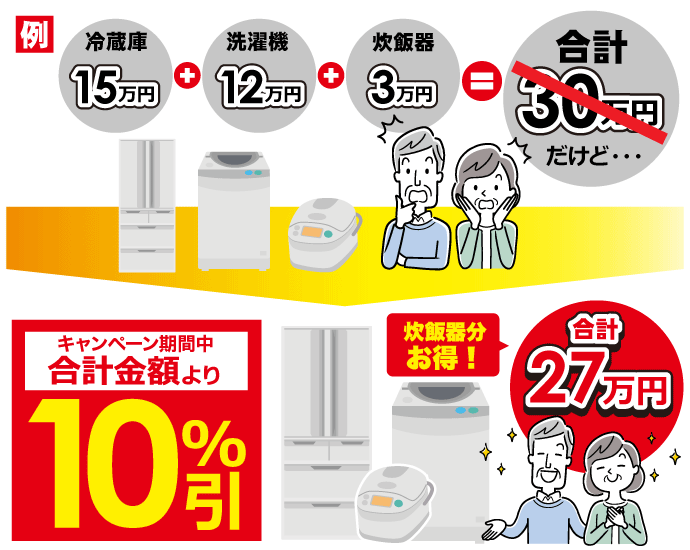 まとめ買いがお得！＼ 最大10％引き ／ まとめ割開催中 家電通販の