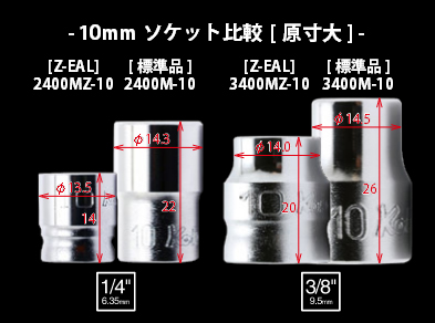 Koken（コーケン） 1/4”-6.35 Z-EAL 6角ディープソケット 2300MZ-14