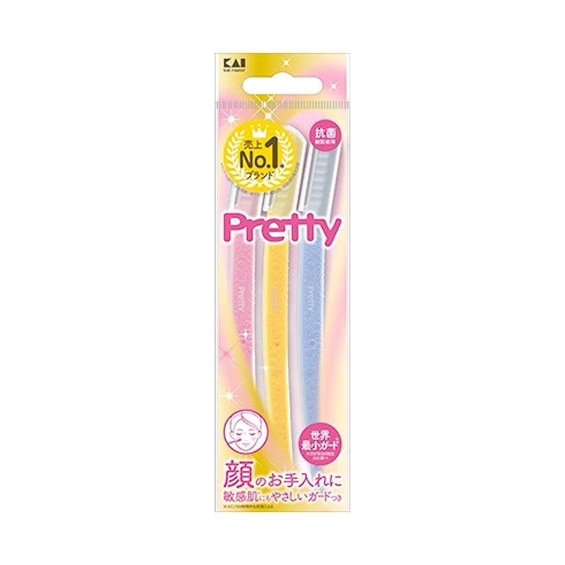 貝印 プリティー 敏感肌用フェイスカミソリ L型 3本入り の通販