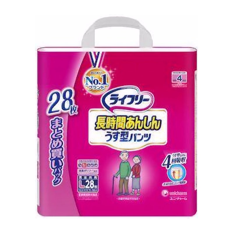 ユニ・チャーム ライフリー 長時間あんしん うす型パンツ L 28枚入