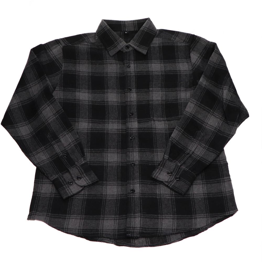コメリ 起毛チェックシャツ ブラックチェック L の通販