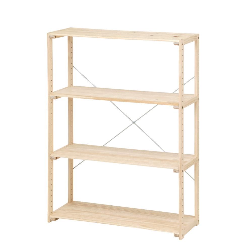 アテーナライフ パインラック 80cm幅 4段 8040 GN056 の