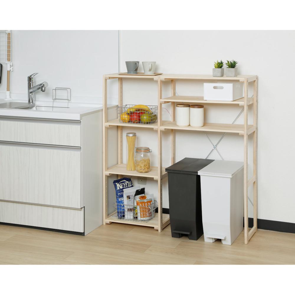 アテーナライフ パインラック 80cm幅 4段 8040 GN056 の