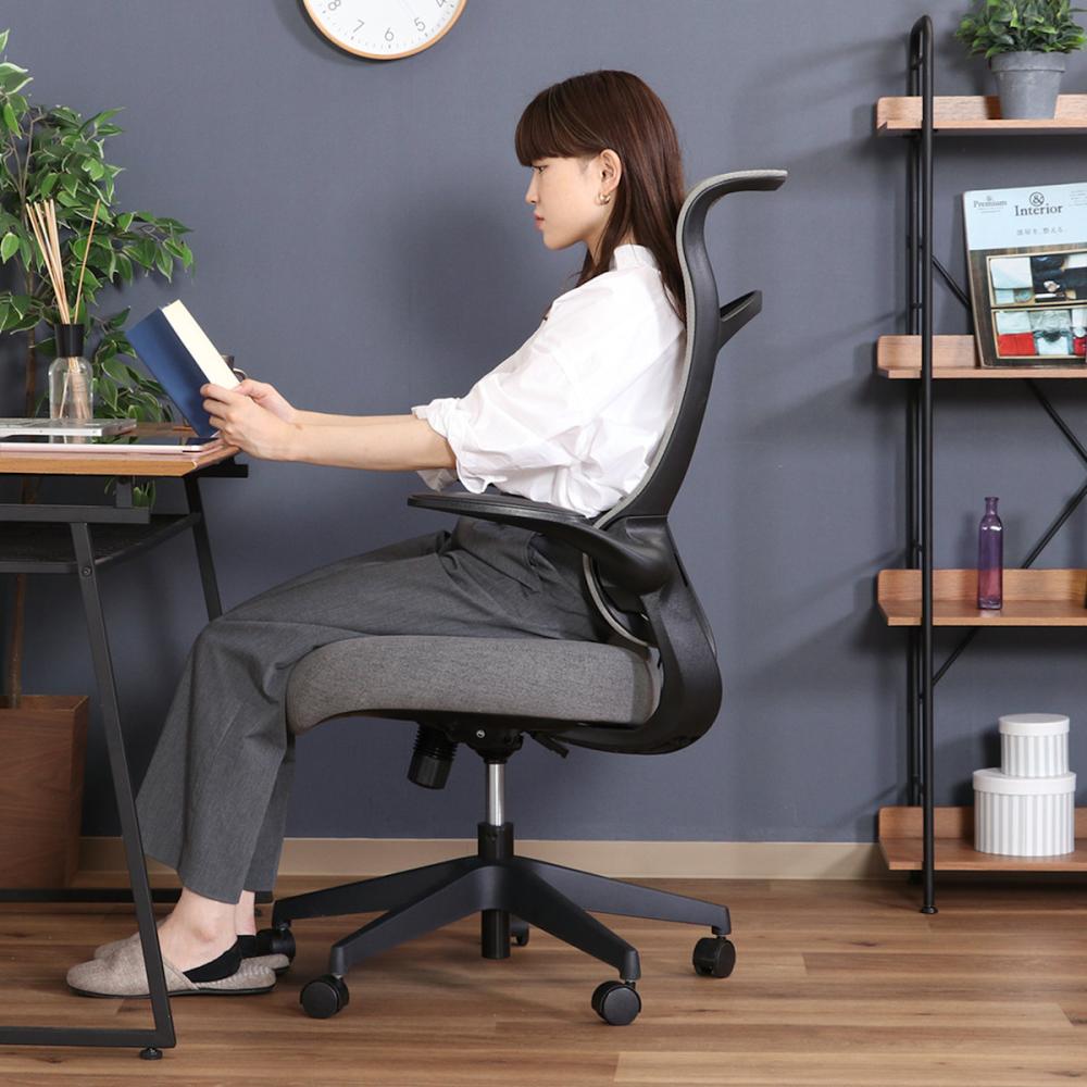 不二貿易 ハイバックアームアップチェア ブレンダ グレー GY CD の