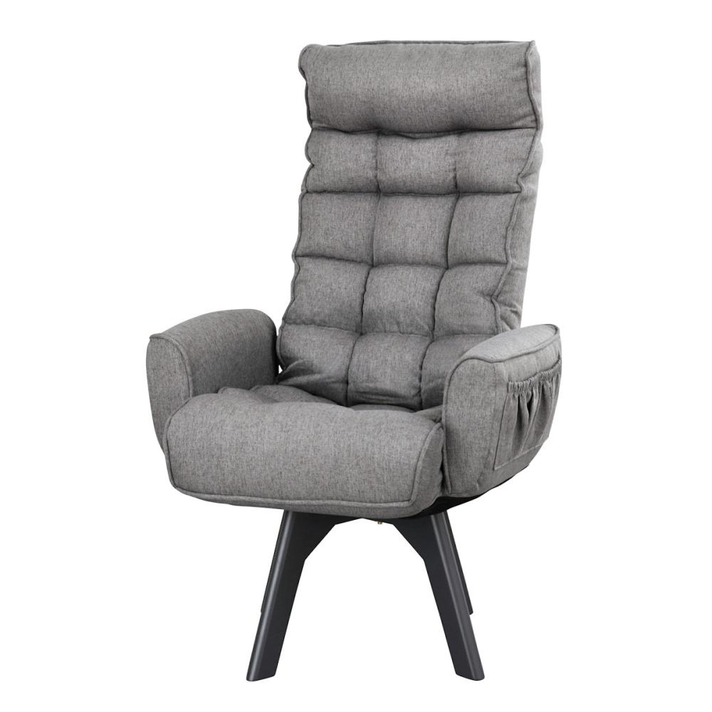 アイリスオーヤマ 回転ファブリックチェア ハイバック アッシュ