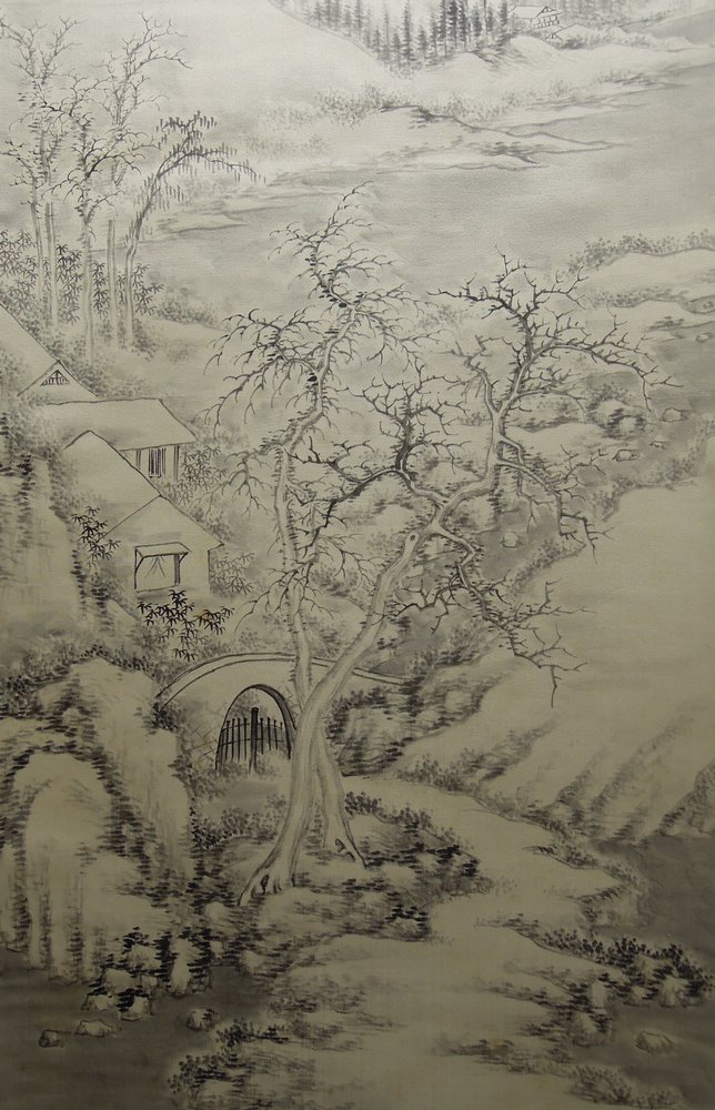 真野香村 『渓山雪霽図』 [古美術こもれび] 骨董,掛軸,絵画の買取と