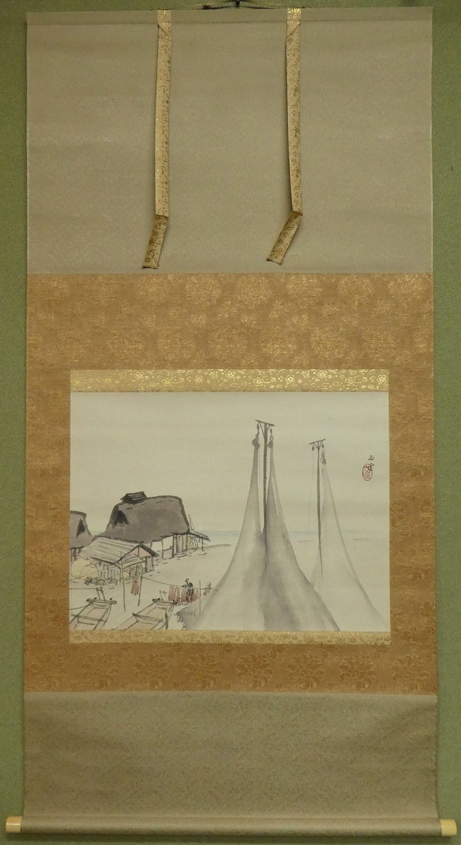 川合玉堂 『網干』 [古美術こもれび] 骨董,掛軸,絵画の買取と販売,名古屋
