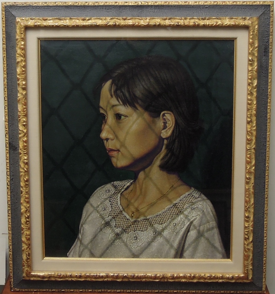 稲垣考二 『少女と金網の影』 [古美術こもれび] 骨董,掛軸,絵画の買取