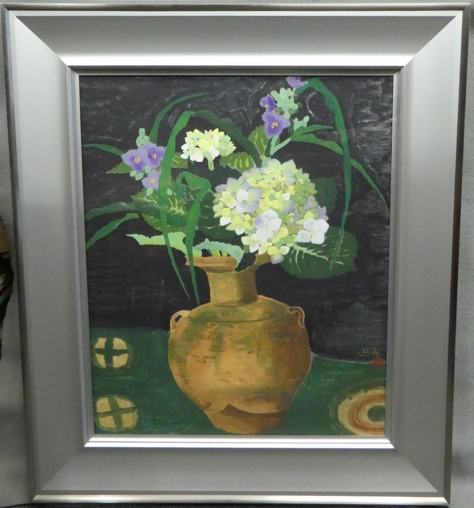 小倉遊亀 『つゆくさ』 [古美術こもれび] 骨董,掛軸,絵画の買取と販売