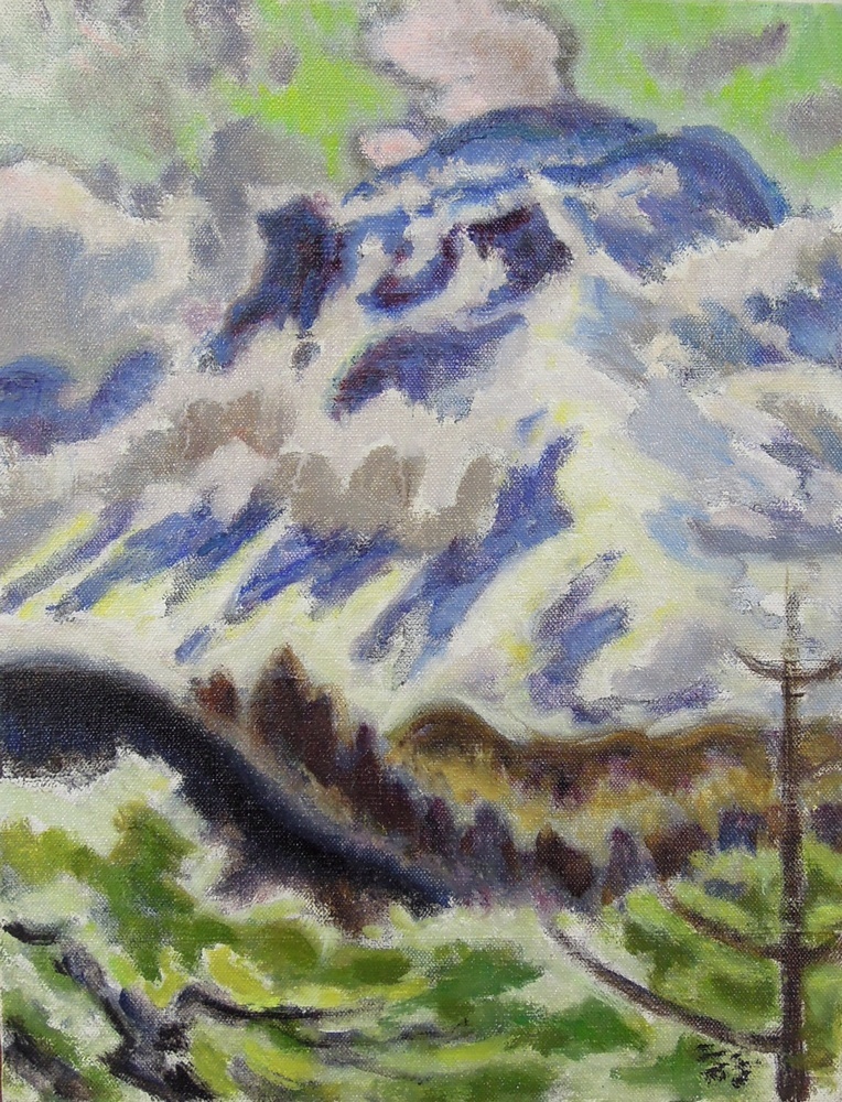 小山敬三 『冬の浅間山』 [古美術こもれび] 骨董,掛軸,絵画の買取と