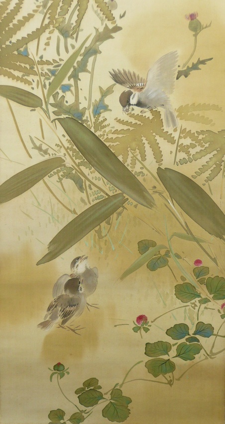 水谷芳年 『四季花鳥図』四幅 掛軸の販売 [古美術こもれび]