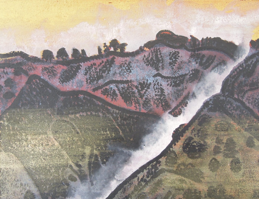 小松均 『大原夕焼図』 [古美術こもれび] 骨董,掛軸,絵画の買取と販売