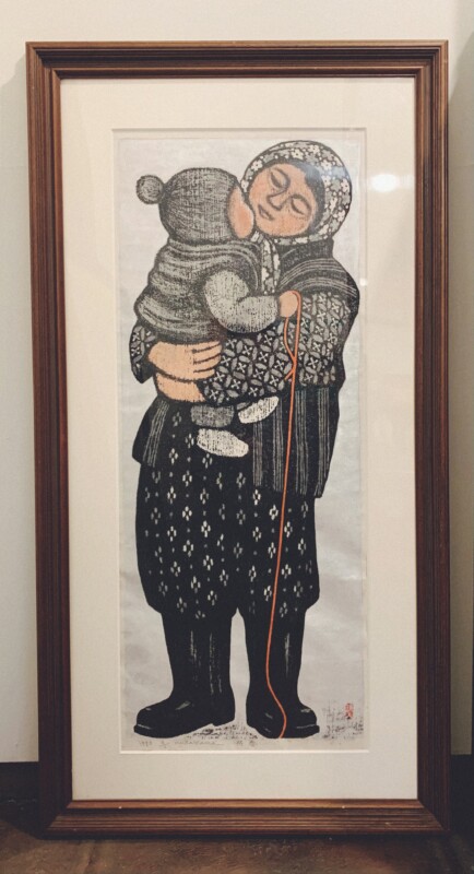 村上暁人木版画『待春』 ｜ 工芸・民芸・版画 | 古本・版画・骨董の