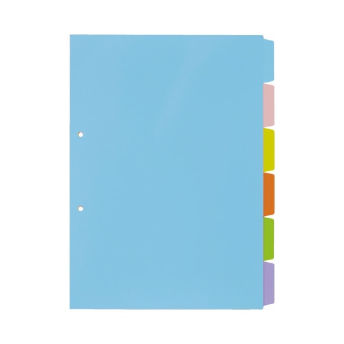 カウネット PP製カラー仕切カード A4タテ2穴 6山 1組の通販