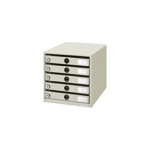 コクヨ 鍵付きレターケースA4 5段 ライトグレー 錠付・5段 LC