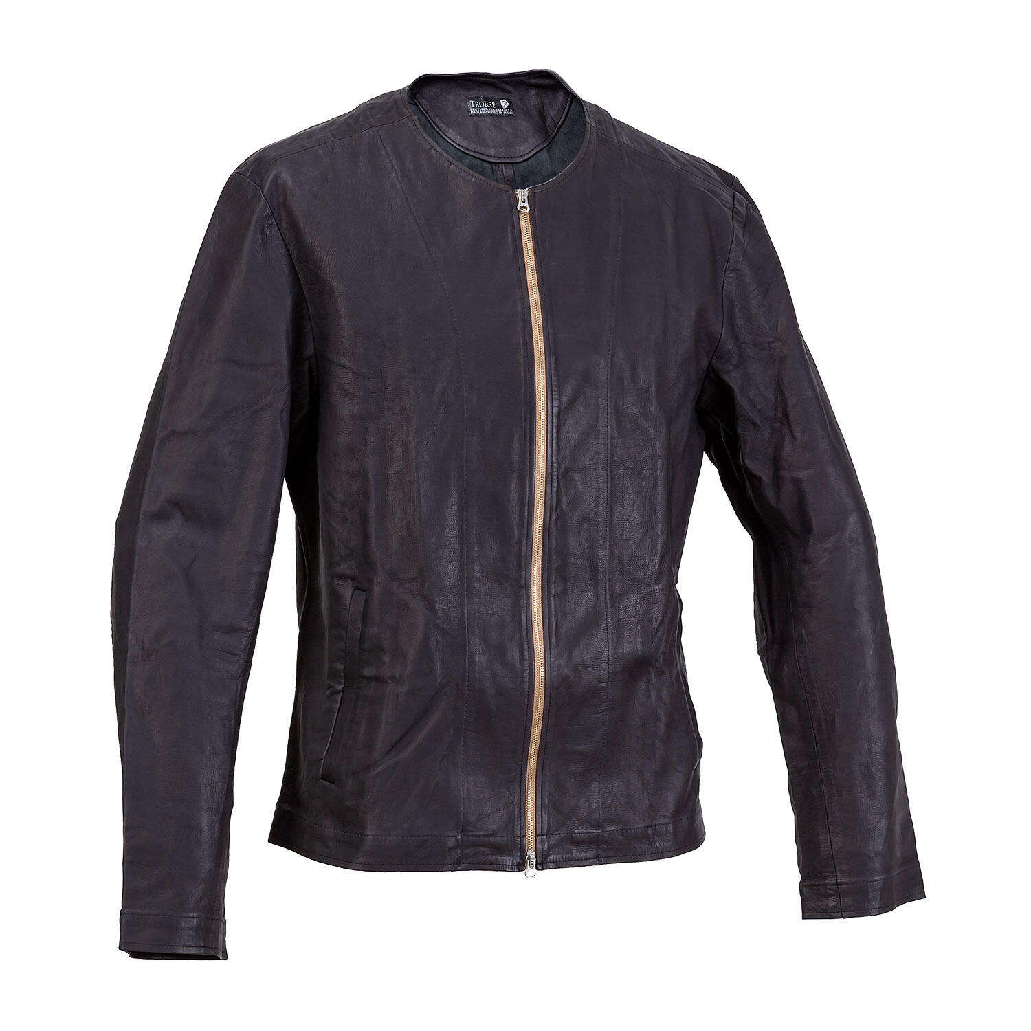 ホースハイド 馬革 ノーカラー レザージャケット | TROJAN HORSE