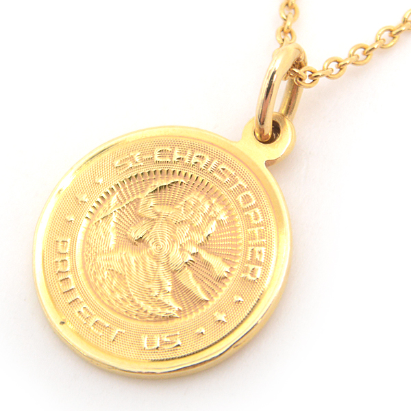 ティファニー TIFFANY 750YG セントクリストファー ネックレス 中古AB