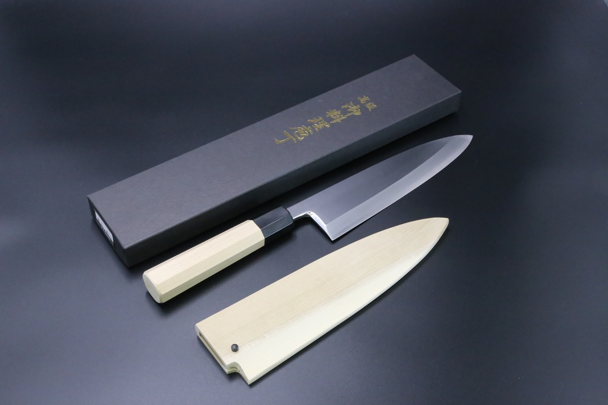 相出刃 銀三 210mm 鍛造 霞仕上 鞘付き-歌舞伎ナイフ