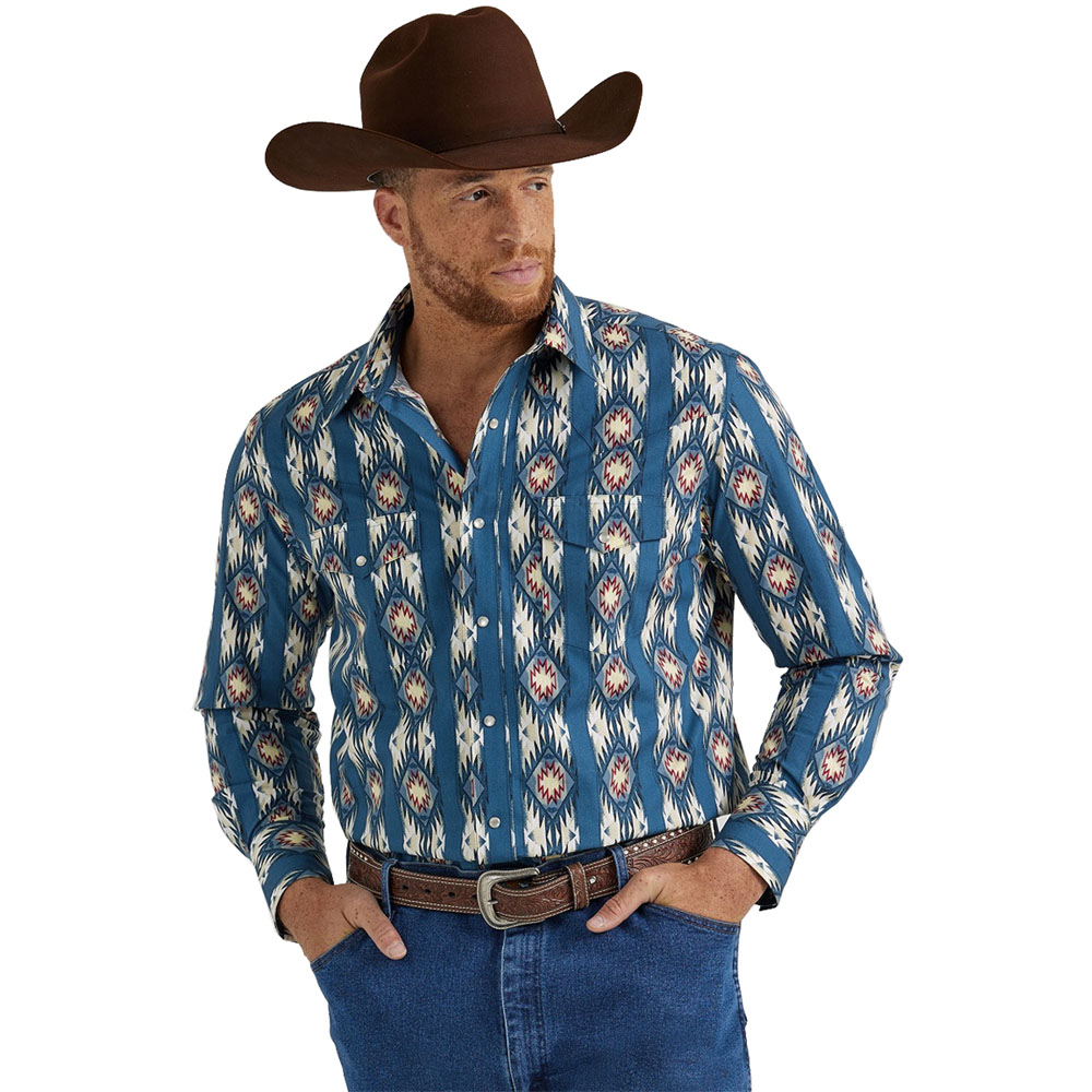 ラングラー チェコタ ネイティブ柄 ウエスタン シャツ メンズ