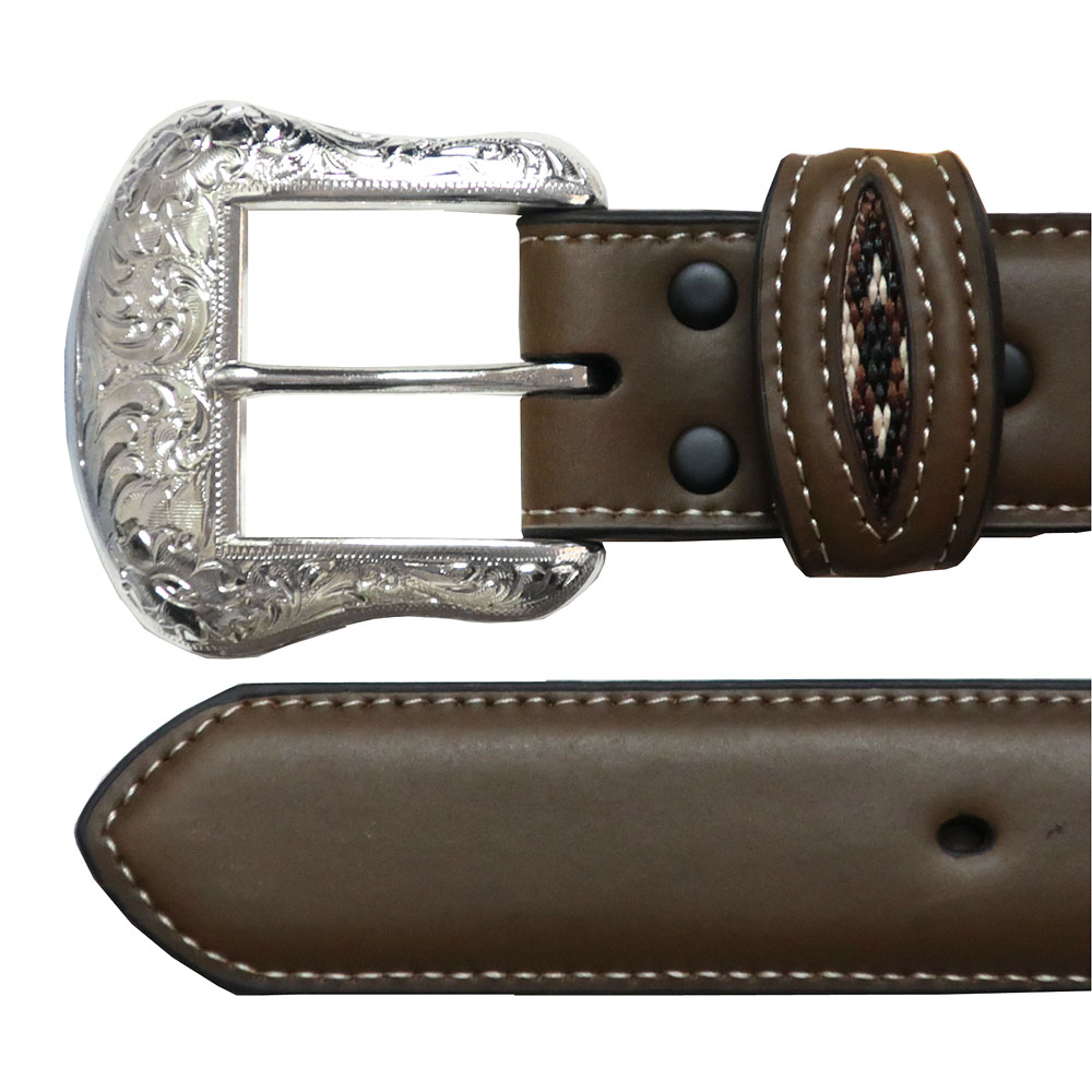 レザーベルト レザー 革 ベルト コンチョ ウエスタン 幾何学模様