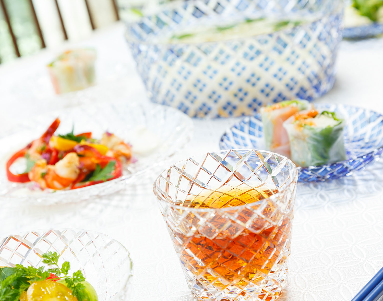 江戸切子 銘々皿＜矢来重紋＞ | カガミクリスタル