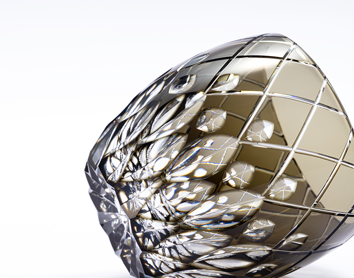 江戸切子 伝統工芸士・篠崎英明 作 冷酒杯 | カガミクリスタル