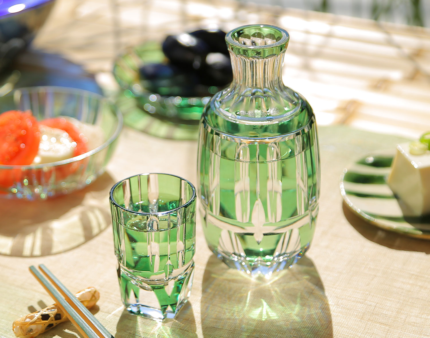 江戸切子 酒器揃＜竹の膳＞ | カガミクリスタル