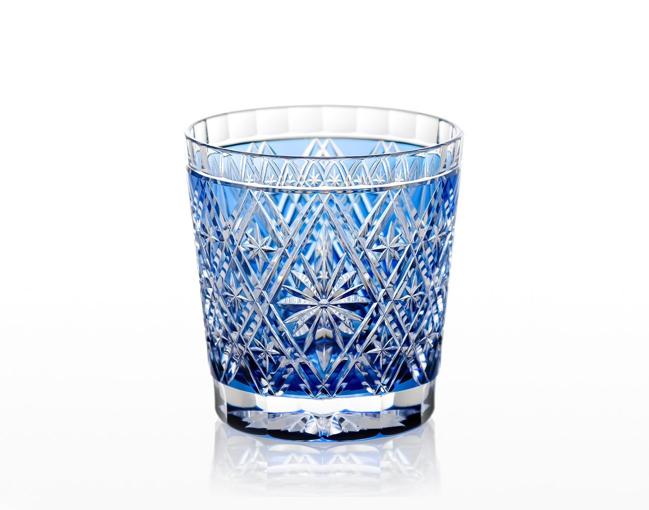 江戸切子 伝統工芸士・篠崎英明 作 ロックグラス＜菱花＞ | カガミ