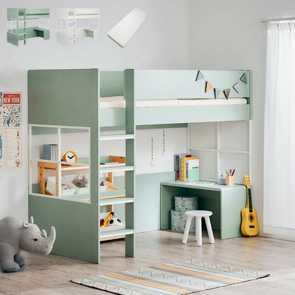 ハイタイプ ロフトベッド マットレスセット Peep(ピープ)＋ Pearl