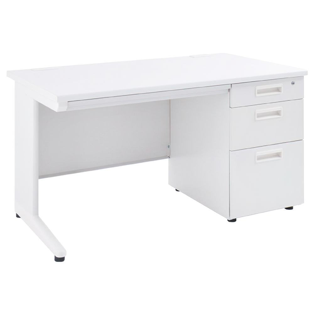 事務用ホワイト片袖机 幅1200 奥行700 高さ700 KDW-127S 通販