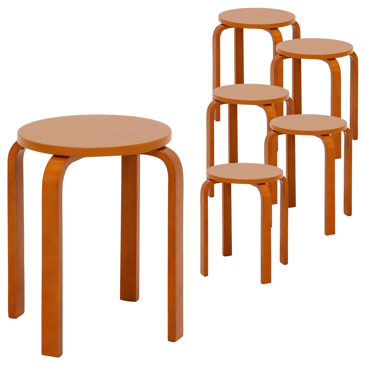 木製曲脚イス 幅330 奥行330 高さ440 6脚セット FB-12837-6SET 通販