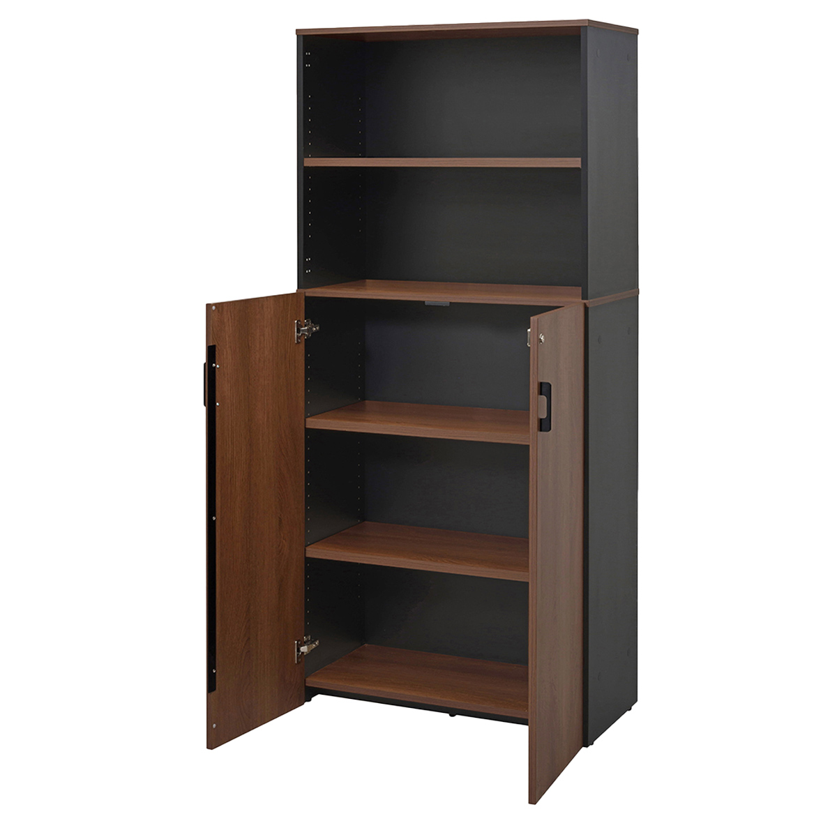 プラン 木製シェルフ ハイタイプ 下部扉付き 幅800 奥行432 高さ1850