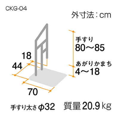あがりかまち用たちあっぷミニ(CKG02_CKG04)｜福祉用具なら【矢崎化工