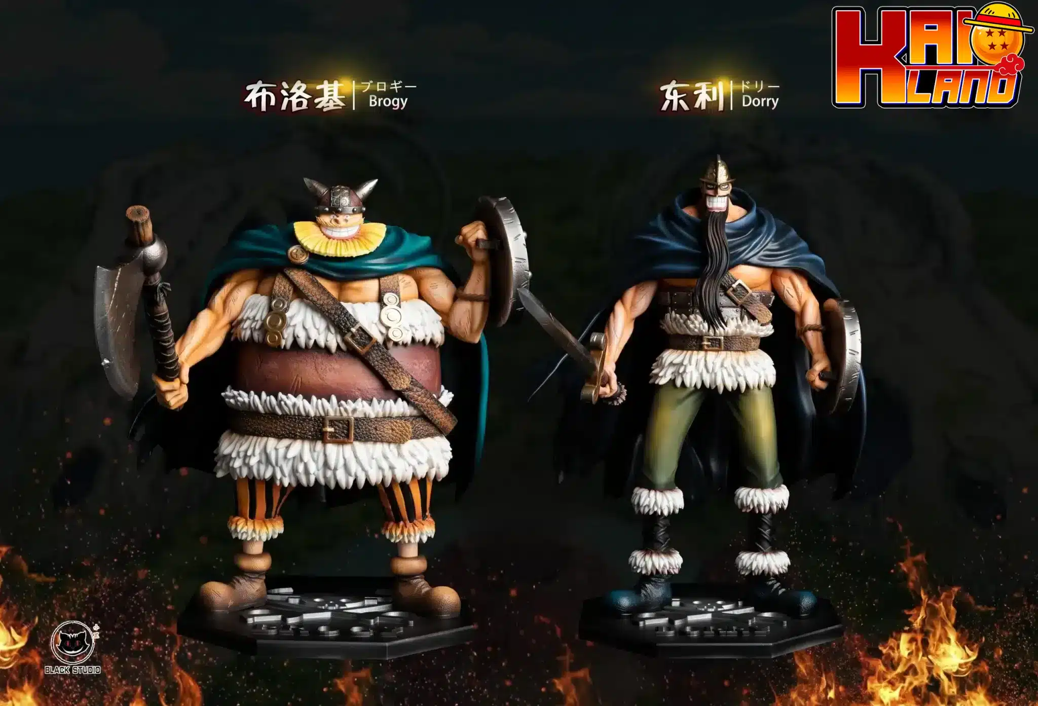 ワンピース ブラックスタジオ ドリー X ブロギー 樹脂製スタチュー