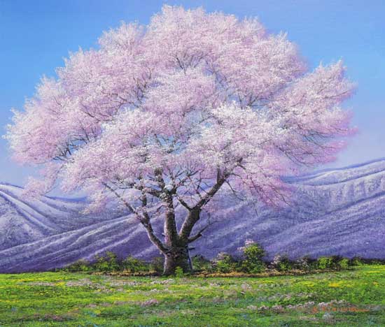 絵画 油絵 小岩井農場の桜 （木村由記夫） 送料無料 【肉筆】【油絵