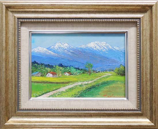 絵画 油絵 北アルプス （岡島哲夫） 送料無料 【肉筆】【油絵】【日本